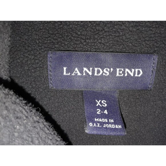 Lands End Women's XS Double Breasted Thermacheck Fleece Pea Coat Black - Picture 4 of 7